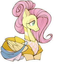 Size: 2523x2823 | Tagged: safe, artist:draw-draw-goose, derpibooru import, fluttershy, pegasus, pony, fake it 'til you make it, female, mare, simple background, solo, transparent background, warrior of inner strength, warriorshy