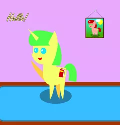 Size: 1988x2065 | Tagged: safe, artist:alltimemine, derpibooru import, oc, oc:glowink, oc:paper clip, pony, unicorn, ask the filly from russia(paper clip), ask, cutie mark, female, horn, inkscape, mare, open mouth, pointy ponies, smiling, solo, tumblr, vector