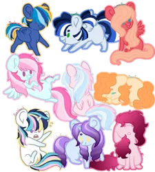 Size: 1024x1137 | Tagged: safe, artist:clay-bae, derpibooru import, soarin', oc, oc:love wings, oc:lucky amethyst, oc:mint candy, oc:pear jam, oc:pure heart, oc:rosepetal, oc:sea fair, oc:sugar bee, oc:thunderstorm, unofficial characters only, earth pony, pegasus, pony, unicorn, base used, blank flank, chibi, female, magical lesbian spawn, male, mare, next generation, offspring, parent:applejack, parent:big macintosh, parent:flash sentry, parent:fluttershy, parent:pinkie pie, parent:pokey pierce, parent:princess cadance, parent:rainbow dash, parent:rarity, parent:sheriff tumbleweed, parent:shining armor, parent:soarin', parent:twilight sparkle, parent:zephyr breeze, parents:flashdash, parents:flutterdash, parents:fluttermac, parents:raripierce, parents:shiningcadance, parents:soarlight, parents:tumblejack, parents:zephyrpie, simple background, stallion, transparent background