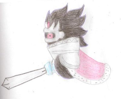 Size: 400x329 | Tagged: artist:scintillor-destron, crossover, dark matter, derpibooru import, king sombra, kirby, kirby's dream land 2, male, safe, simple background, solo, traditional art, white background