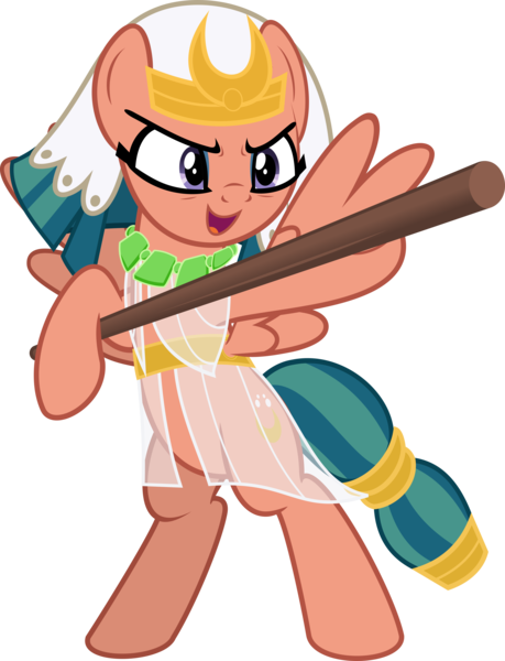 Size: 5352x6990 | Tagged: safe, artist:jhayarr23, derpibooru import, idw, somnambula, pegasus, pony, legends of magic, spoiler:comic, spoiler:comiclom5, absurd resolution, bipedal, clothes, female, hoof hold, hope (pole), mare, pole, simple background, smiling, solo, staff, stick, transparent background, vector