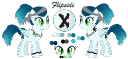 Size: 913x426 | Tagged: safe, artist:angellightyt, artist:mlpcrystalharmony, artist:selenaede, derpibooru import, oc, oc:flipside (ice1517), unofficial characters only, bat pony, hybrid, zebra, bandana, base used, bat pony oc, bat wings, chains, dreadlocks, ear piercing, earring, female, jewelry, mare, necklace, piercing, ponytail, reference sheet, simple background, solo, tattoo, transparent background, wings, wristband, zebra oc