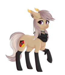 Size: 700x809 | Tagged: artist:dusty-onyx, clothes, collar, derpibooru import, ear fluff, ear piercing, oc, oc:katharina märz, piercing, safe, scarf, simple background, socks, solo, transparent background, unofficial characters only