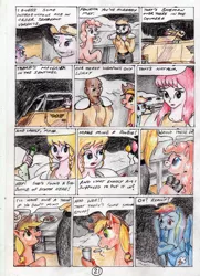 Size: 2508x3461 | Tagged: 40kponyguy's the staff of aurelian, applejack, artist:40kponyguy, chimera transport, comic, crossover, derpibooru import, human, pinkie pie, rainbow dash, safe, traditional art, warhammer 40k, warhammer (game)