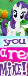 Size: 250x662 | Tagged: safe, artist:horsesplease, derpibooru import, rarity, pony, caption, expand dong, exploitable meme, gameloft, image macro, meme, mine!, pure unfiltered evil, solo, text, wow! glimmer