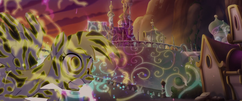 Size: 1920x804 | Tagged: canterlot, derpibooru import, derpy hooves, derpy's sacrifice, magic, my little pony: the movie, restoration, revived, safe, screencap