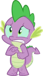Size: 1000x1747 | Tagged: anxiety, body swap, derpibooru import, dragon, edit, epic fail, fail, fear, female, frown, gritted teeth, implied chrysalis, i've made a huge mistake, male, panic, safe, scared, simple background, solo, spell gone wrong, spike, transparent background, vector, vector edit, worried