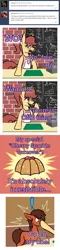 Size: 769x3198 | Tagged: safe, artist:snickerdoodle-mod, derpibooru import, part of a set, oc, oc:lingering ember, oc:snicker doodle, unofficial characters only, earth pony, pony, tumblr:snicker doodle's bakery, apron, ask, bakery, clothes, comic, dessert, dialogue, duo, female, floppy ears, food, force feeding, hoof over mouth, male, part of a series, this will end in weight gain, tumblr, tumblr comic, weight gain sequence