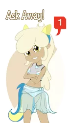 Size: 2160x3840 | Tagged: safe, artist:sintakhra, derpibooru import, mjölna, human, ask sandy pony, equestria girls, ask, belly button, bikini, clothes, crossed arms, equestria girls-ified, fake ears, fake tail, looking at you, see-through, simple background, solo, swimsuit, transparent background, tumblr