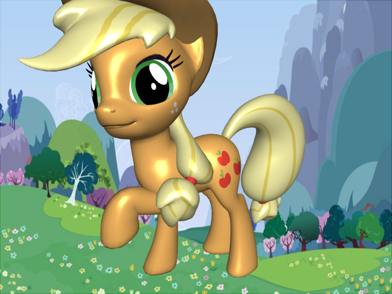 3d pony creator applejack walkcycle on Make a GIF