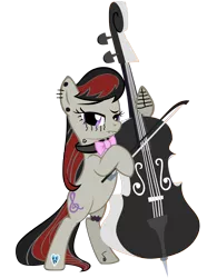 Size: 2500x3200 | Tagged: safe, artist:gurugrendo, artist:icey-wicey-1517, derpibooru import, edit, octavia melody, earth pony, pony, :), bow, bowtie, cello, dyed mane, ear piercing, earring, face tattoo, female, goth, implied lesbian, implied scratchtavia, implied shipping, implied vinyl scratch, jewelry, lip piercing, looking at you, mare, musical instrument, piercing, simple background, snake bites, solo, tattoo, transparent background
