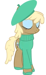 Size: 1000x1641 | Tagged: artist:cool77778, beatnik rarity, beret, clothes, derpibooru import, hat, mjölna, rarity, safe, simple background, solo, sweater, transparent background