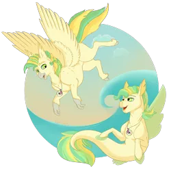 Size: 1640x1638 | Tagged: artist:ganashiashaka, classical hippogriff, derpibooru import, duality, hippogriff, male, oc, oc:north star, safe, seapony (g4), simple background, solo, transparent background, unofficial characters only