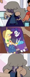 Size: 932x2334 | Tagged: safe, derpibooru import, applejack, rarity, equestria girls, equestria girls series, rollercoaster of friendship, female, meme, sapphire (steven universe), steven quartz universe, steven universe