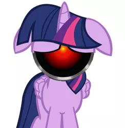 Size: 1024x1049 | Tagged: 2001: a space odyssey, alicorn, derpibooru import, edit, floppy ears, hal, hal 9000, sad, safe, simple background, solo, twilight sparkle, twilight sparkle (alicorn), white background