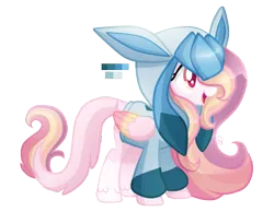 Size: 2487x2030 | Tagged: safe, artist:sugaryicecreammlp, derpibooru import, oc, oc:rose garden, glaceon, pegasus, pony, clothes, female, high res, hoodie, mare, pokémon, pokémon diamond and pearl, simple background, solo, transparent background