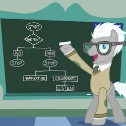 Size: 600x600 | Tagged: '90s, chalk, chalkboard, clothes, covalent board, covalent bond, derpibooru import, exploitable meme, flowchart, glasses, hammer time, meme, safe, sweater, vanilla ice, xkcd