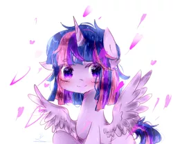 Size: 610x510 | Tagged: safe, artist:magicangelstarartist, derpibooru import, twilight sparkle, twilight sparkle (alicorn), alicorn, pony, female, mare, simple background, smiling, solo, white background