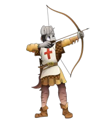 Size: 5000x6000 | Tagged: absurd resolution, anthro, armor, arrow, artist:zeronitroman, bow (weapon), derpibooru import, helmet, oc, safe, simple background, solo, transparent background, unofficial characters only