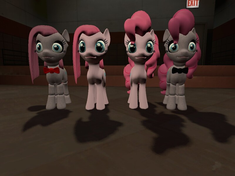 Size: 1024x768 | Tagged: derpibooru import, female, five nights at freddy's, oc, oc:nightmena, pinkamena diane pie, pinkie pie, safe, siblings, sisters