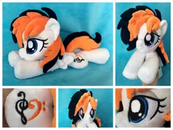 Size: 1280x960 | Tagged: safe, artist:equinepalette, derpibooru import, oc, oc:rainy sky, unofficial characters only, pegasus, pony, beanie (plushie), female, hand, irl, mare, photo, plushie, prone, solo