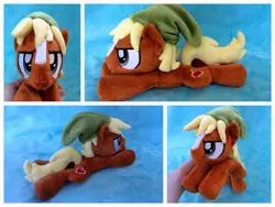 Size: 1600x1200 | Tagged: safe, artist:equinepalette, derpibooru import, quarter hearts, ponified, earth pony, pony, beanie (plushie), hand, hat, irl, link, male, photo, plushie, prone, solo, stallion, the legend of zelda
