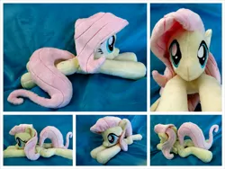 Size: 1600x1200 | Tagged: safe, artist:equinepalette, derpibooru import, fluttershy, pegasus, pony, beanie (plushie), female, hand, irl, mare, photo, plushie, prone, solo