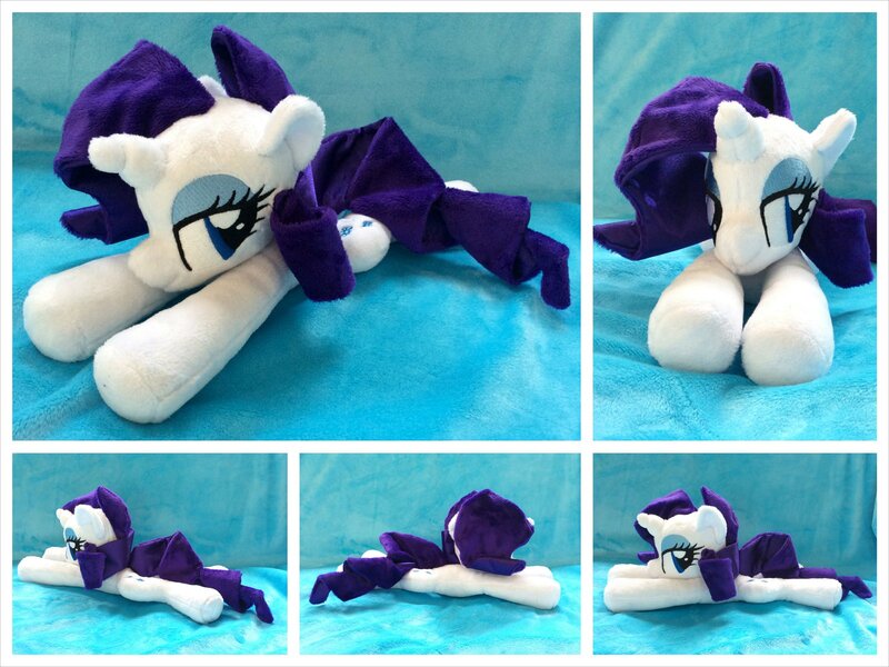 Size: 1600x1200 | Tagged: safe, artist:equinepalette, derpibooru import, rarity, pony, unicorn, beanie (plushie), female, irl, mare, photo, plushie, prone, solo