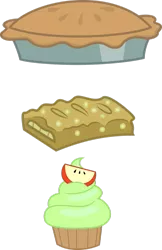 Size: 719x1112 | Tagged: apple, apple fritter (food), apple pie, artist needed, cupcake, derpibooru import, food, no pony, pie, safe, simple background, transparent background, vector