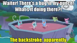 Size: 1280x720 | Tagged: axilla, boomerang (tv channel), caption, carapace (character), changedling, changeling, derpibooru import, fruit punch, image macro, lumbar, meme, nymph, ocellus, safe, screencap, spiracle, text, the hearth's warming club