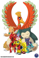 Size: 1024x1516 | Tagged: safe, artist:template93, derpibooru import, oc, oc:ticket, ponified, alicorn, dragonite, ho-oh, pony, sableye, scizor, snorlax, totodile, alicorn oc, clothes, crossover, horn, image, may, may (pokémon), png, pokémon, pokémon advanced, shoes, simple background, sneakers, transparent background, wings