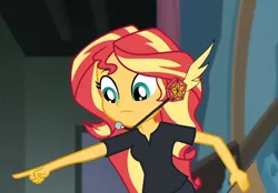 Size: 1380x960 | Tagged: safe, derpibooru import, edit, edited screencap, editor:sonic ranger, screencap, sunset shimmer, all the world's off stage, equestria girls, equestria girls series, sailor moon, solo