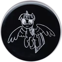 Size: 1845x1845 | Tagged: alicorn, artist:malte279, craft, derpibooru import, flying, glass engraving, mirror, safe, solo, twilight sparkle, twilight sparkle (alicorn)