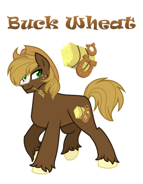 Size: 1160x1487 | Tagged: safe, artist:andy-hazards, derpibooru import, oc, oc:buck wheat, unofficial characters only, earth pony, pony, base used, blaze (coat marking), cowboy hat, freckles, hat, male, offspring, parent:applejack, parent:troubleshoes clyde, parents:troublejack, simple background, solo, stallion, straw in mouth, transparent background, unshorn fetlocks