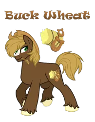 Size: 1160x1487 | Tagged: safe, artist:andy-hazards, derpibooru import, oc, oc:buck wheat, unofficial characters only, earth pony, pony, base used, blaze (coat marking), cowboy hat, freckles, hat, male, offspring, parent:applejack, parent:troubleshoes clyde, parents:troublejack, simple background, solo, stallion, straw in mouth, transparent background, unshorn fetlocks