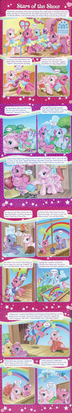 Size: 700x3948 | Tagged: accident, ballerina, bandage, butterscotch (g3), clothes, comic, comic:my little pony (g3), costume, dance studio, derpibooru import, desert rose, dress, fairy, fairy pony, fluttershy, fluttershy (g3), flying, g3, harness, helping, injured, minty, my little pony, official, official art, official comic, original species, performance, pony princess, practice, rope, safe, safety harness, skywishes, speech bubble, stage, star catcher, stars of the show, star swirl, tack, tangled up, theater, the show must go on (saying), thistle whistle, tink-a-tink-a-too, twinkle twirl, wysteria