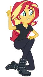 Size: 1536x2731 | Tagged: safe, artist:loneboy48, derpibooru import, edit, edited screencap, editor:lonely fanboy48, screencap, sunset shimmer, all the world's off stage, equestria girls, equestria girls series, background removed, clothes, cute, director, female, image, not a vector, png, simple background, solo, transparent background