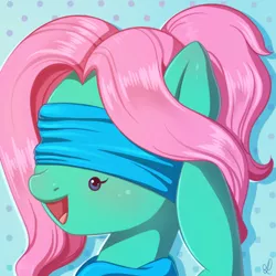 Size: 500x500 | Tagged: safe, artist:divlight, derpibooru import, oc, oc:💚, pony, blindfold, bust, faic, female, mare, portrait, solo, woll smoth