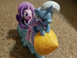 Size: 4032x3024 | Tagged: clothes, derpibooru import, fan series, figurine, guardians of harmony, hat, irl, photo, rocket, safe, starlight glimmer, toy, toy interpretation, trixie, trixie's hat, trixie's rocket