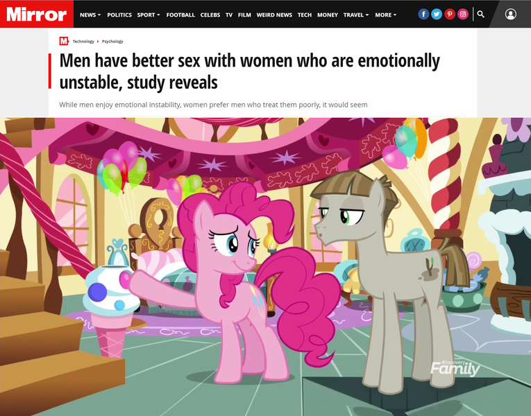 Size: 1920x1506 | Tagged: bedroom eyes, briarpie, crack shipping, derpibooru import, duo, edit, edited screencap, female, headline, it's a trap, male, mudbriar, news, pinkie pie, science, screencap, shipping, smiling, straight, sugarcube corner, suggestive, the maud couple, trapdoor