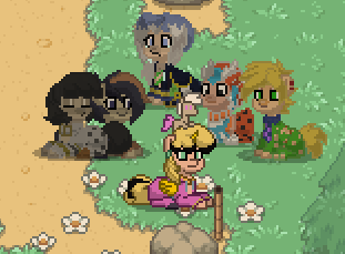 Size: 311x229 | Tagged: safe, derpibooru import, ponified, pony, pony town, bruno buccellati, giorno giovanna, gold experience requiem, guido mista, jojo's bizarre adventure, leone abbachio, narancia ghirga, pannacotta fugo, plushie, sextet, vento aureo