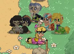 Size: 311x229 | Tagged: safe, derpibooru import, ponified, pony, pony town, bruno buccellati, giorno giovanna, gold experience requiem, guido mista, jojo's bizarre adventure, leone abbachio, narancia ghirga, pannacotta fugo, plushie, sextet, vento aureo