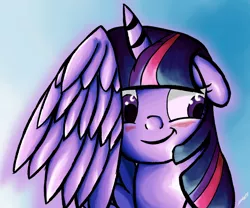 Size: 2600x2160 | Tagged: alicorn, artist:fedairkid, blushing, cute, derpibooru import, hiding behind wing, safe, twiabetes, twilight sparkle, twilight sparkle (alicorn), wings