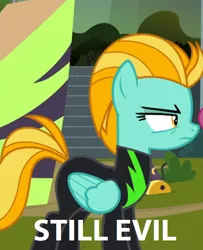 Size: 552x680 | Tagged: safe, derpibooru import, edit, edited screencap, screencap, lightning dust, pegasus, pony, the washouts (episode), clothes, downvote bait, drama, drama bait, evil, female, lightning dust drama, mare, op isn't even trying anymore, op wants attention, solo, uniform, washouts uniform
