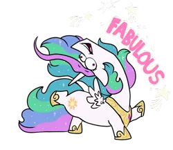 Size: 1280x1111 | Tagged: safe, artist:greyscaleart, derpibooru import, princess celestia, alicorn, pony, background removed, bitch i'm fabulous, crown, female, hoof shoes, jewelry, majestic as fuck, mare, regalia, short legs, sillestia, silly, simple background, smiling, solo, transparent background, vulgar