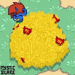Size: 400x400 | Tagged: safe, artist:mystic blare, derpibooru import, oc, oc:cyberpon3, oc:debra rose, pony, pony town, animated, birthday, food, french fries, mcdonald's, nom, pixel art, that pony sure does love fries, this will end in weight gain