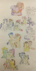 Size: 2021x4009 | Tagged: safe, artist:13mcjunkinm, derpibooru import, apple bloom, applejack, caramel, flash sentry, indigo zap, rainbow dash, rarity, soarin', sour sweet, sunset shimmer, sweetie belle, twilight sparkle, twilight sparkle (alicorn), zephyr breeze, oc, oc:nyx, ponified, alicorn, pony, canon x oc, carajack, equestria girls ponified, female, flashimmer, male, shipping, soarindash, straight, traditional art