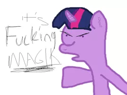 Size: 800x600 | Tagged: angry, anonymous artist, derpibooru import, it's magic, open mouth, safe, stylistic suck, twilight sparkle, vulgar
