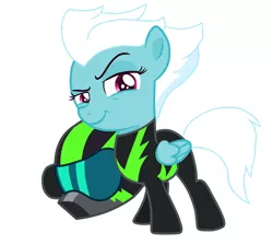 Size: 2164x1928 | Tagged: safe, artist:meimisuki, artist:thatonecrazyartist18, derpibooru import, fleetfoot, pegasus, pony, the washouts (episode), alternate universe, base used, clothes, female, filly, helmet, simple background, solo, the washouts, uniform, washouts uniform, white background, younger