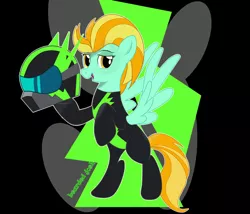 Size: 1024x878 | Tagged: safe, artist:josue1992, derpibooru import, lightning dust, pegasus, pony, the washouts (episode), clothes, female, mare, simple background, solo, the washouts, uniform, washouts uniform